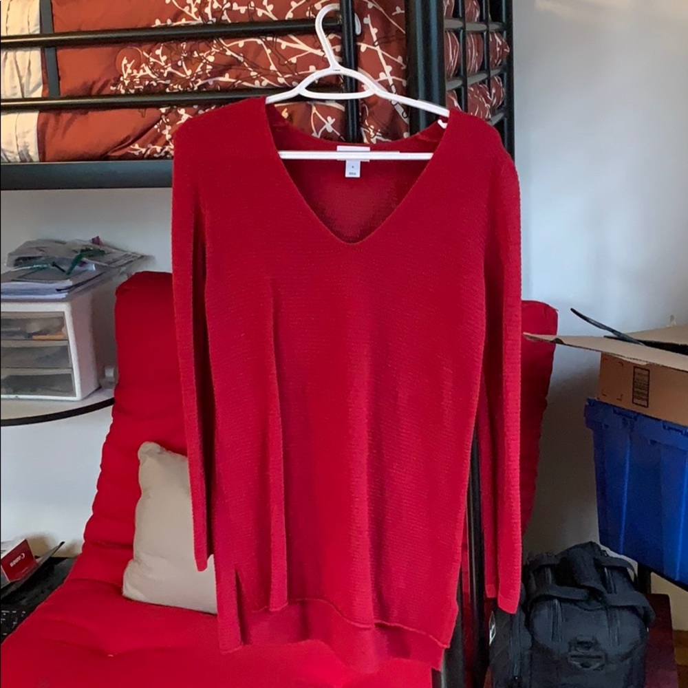 Red V-Neck Sweater